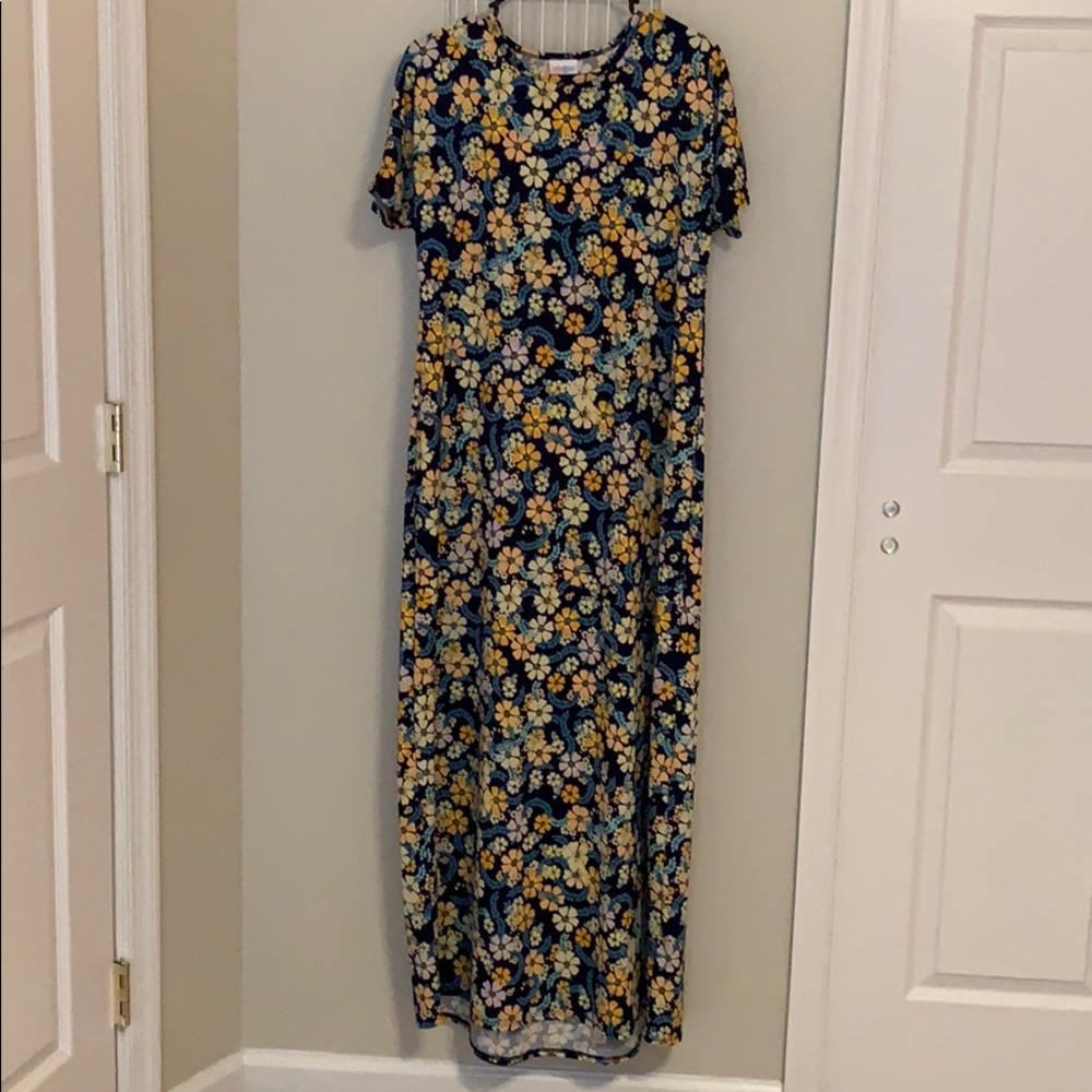 Lularoe Maria. Blue, yellow and light purple